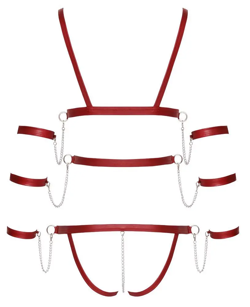 Боді Bad Kitty Naughty Toys Strap M червоний - фото 7