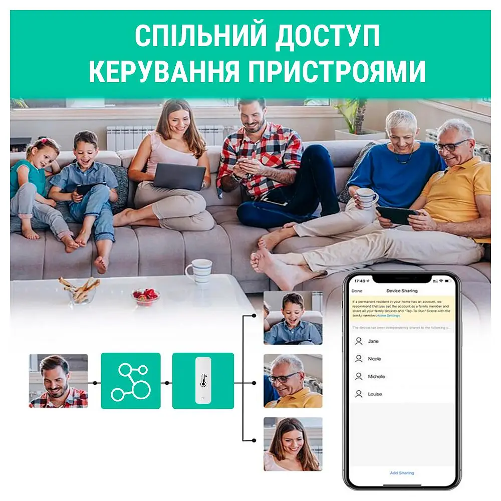 Датчик температури та вологості Tuya smart WiFi (WSD008-W-WIF-BLU) - фото 5