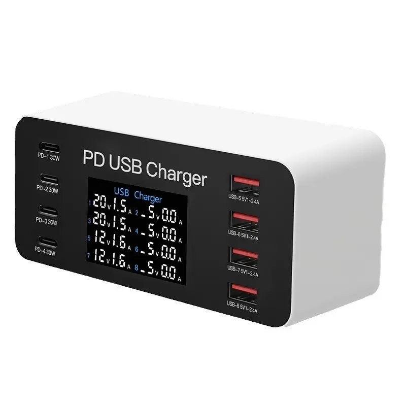 Мультизарядний пристрій Addap 8 портів USB Type-C A9 65 W PD (WLX-A9)