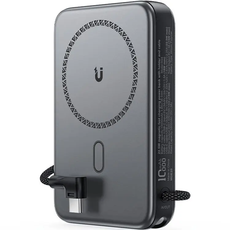 Універсальна мобільна батарея Acefast Magnetic Wireless 10000mAh 22.5W PD,QC 3.0 USB-C In/Out QI 15W M24 Metal Gray (6974316284871) - фото 7