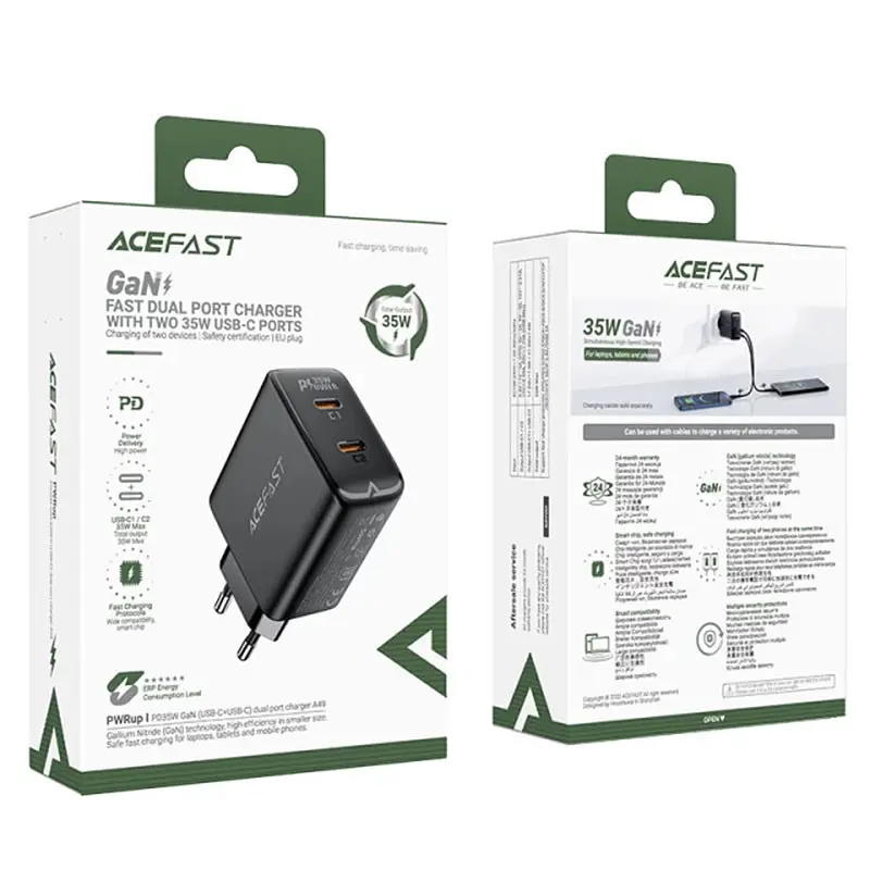 СЗУ Acefast A49 PD35W GaN (2USB-C) - фото 5