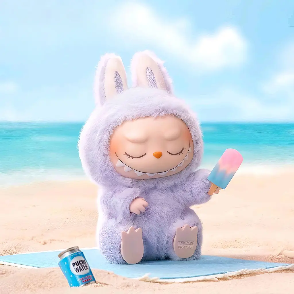 Игрушка-сюрприз Labubu плюшевый брелок в костюме кролика, сидящий V2 Лабубу Случайный цвет - фото 3