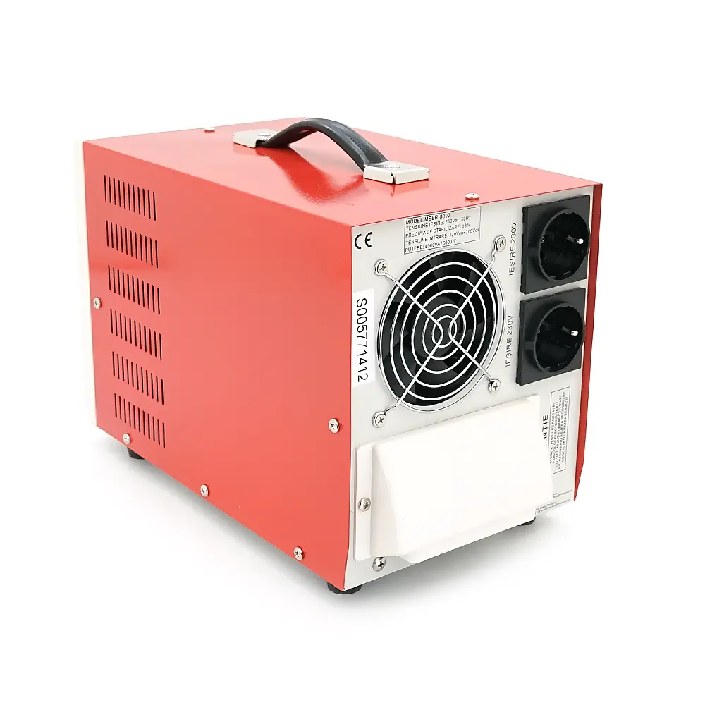 Стабілізатор напруги Conter MSER 8000 VA-V2/6000W однофазний, сервопривід, монтажу підлоги, LED дисплей, діапазон 130-260V, AC230±3%, 2*Shuko - фото 2