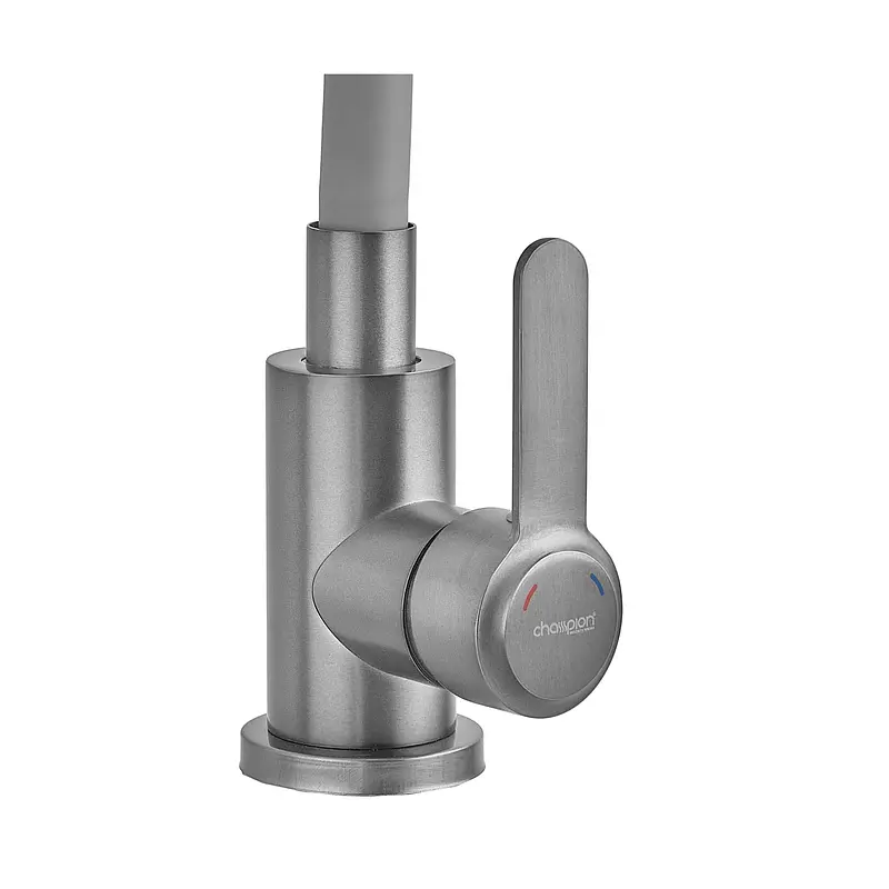 Змішувач для кухні з силіконовим виливом Champion EZA-011 (вилив сірий) graphite refl.gray CH6566, Графіт - фото 4