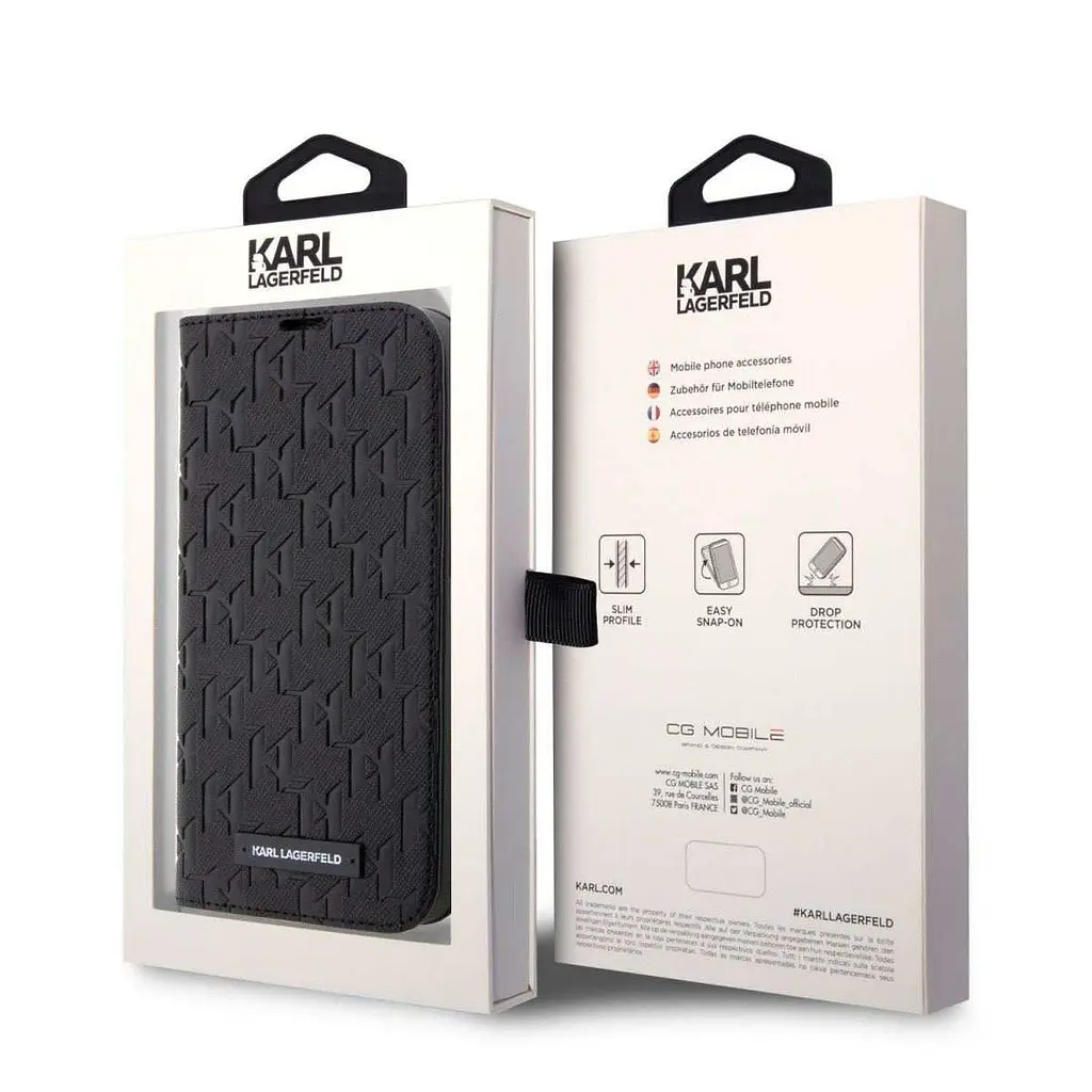 Чехол Karl Lagerfeld PU Saffiano Monogram для iPhOne 14 Pro Black - фото 7