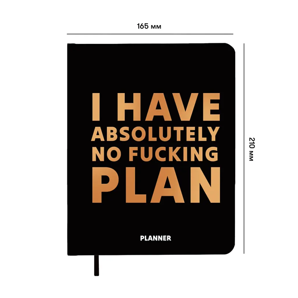 Планер «I HAVE ABSOLUTELY NO PLAN» чорний - фото 2
