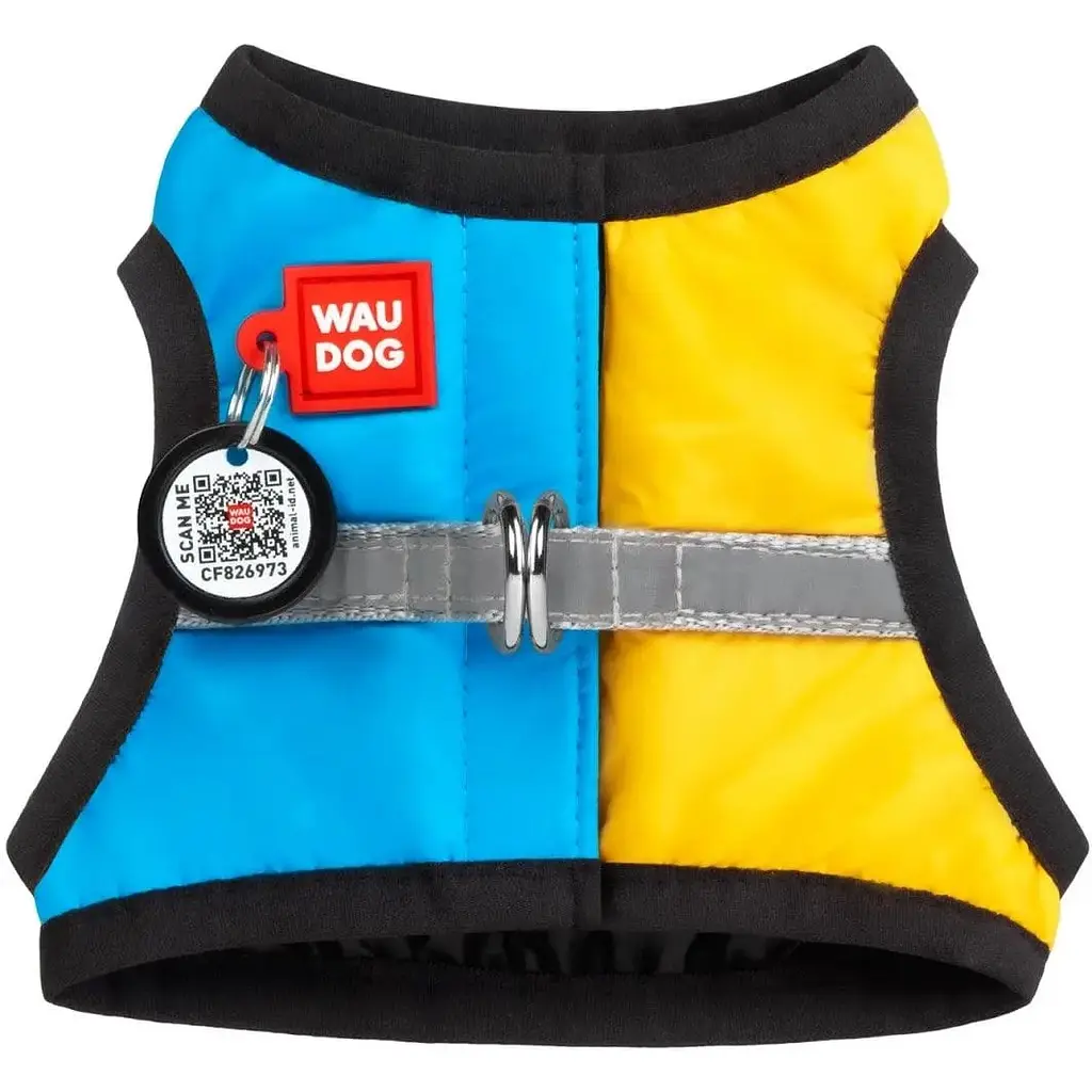 Шлея для собак мягкая Waudog Clothes с QR паспортом Colors of freedom, XS4, 36-39х26-28 см - фото 2