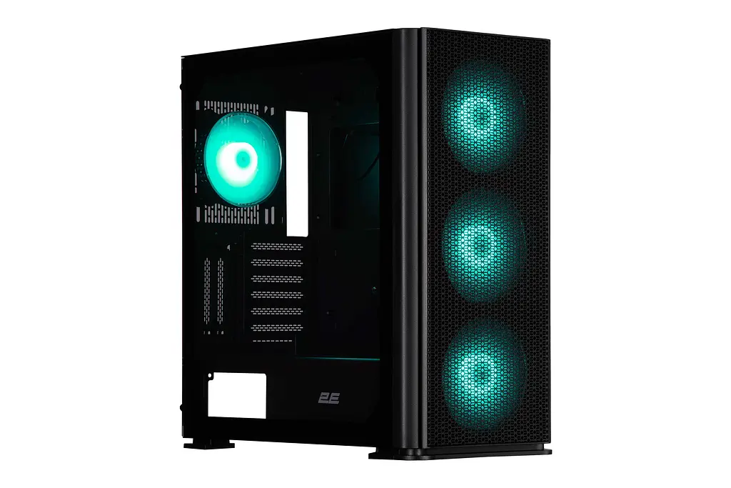2E Gaming Корпус Vertex GI01B без БЖ 2xUSB3.0, 1xUSBType-C, 3x140мм ARGB, 1x120мм ARGB, VGA 380мм, LCS ready, контролер з пультом, TG Side Panel, EATX, чорний - фото 6
