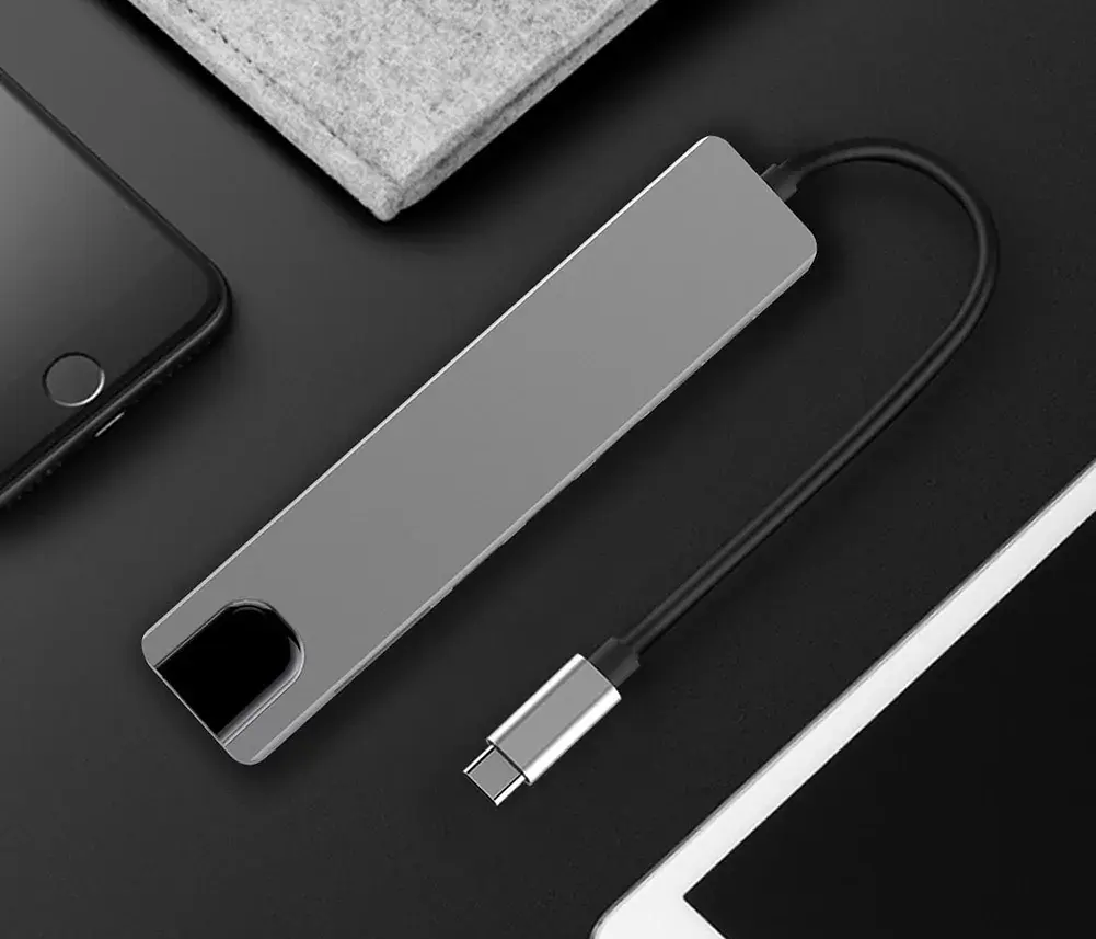 Универсальный USB концентратор для MacBook на 8-Port USB TypeC 3.0 Mini Hub SD, TF, RJ 45 - фото 2