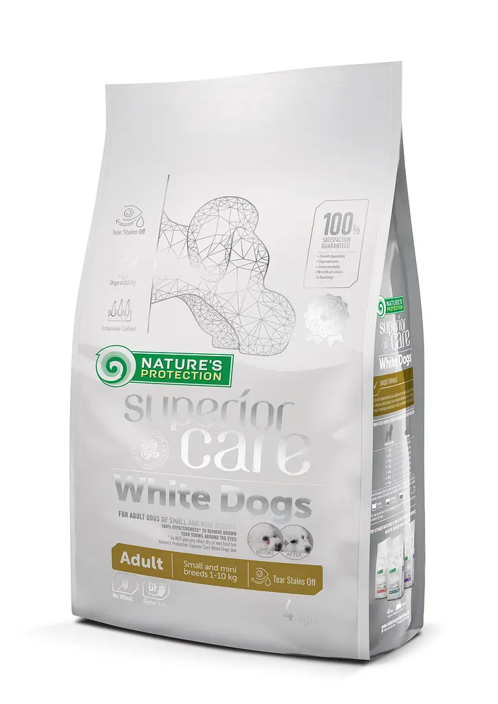 Сухий корм для собак малих порід з білим забарвленням шерсті Nature's Protection SC White Dogs Adult Small and Mini, 4кг