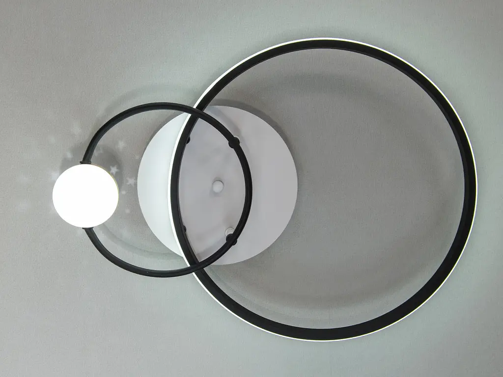 Люстра стельова LED Diasha MX2986-2A WH+BK, 35Вт, білий+чорний, діаметр 39 см, для коридору, спальні, кухні - фото 3