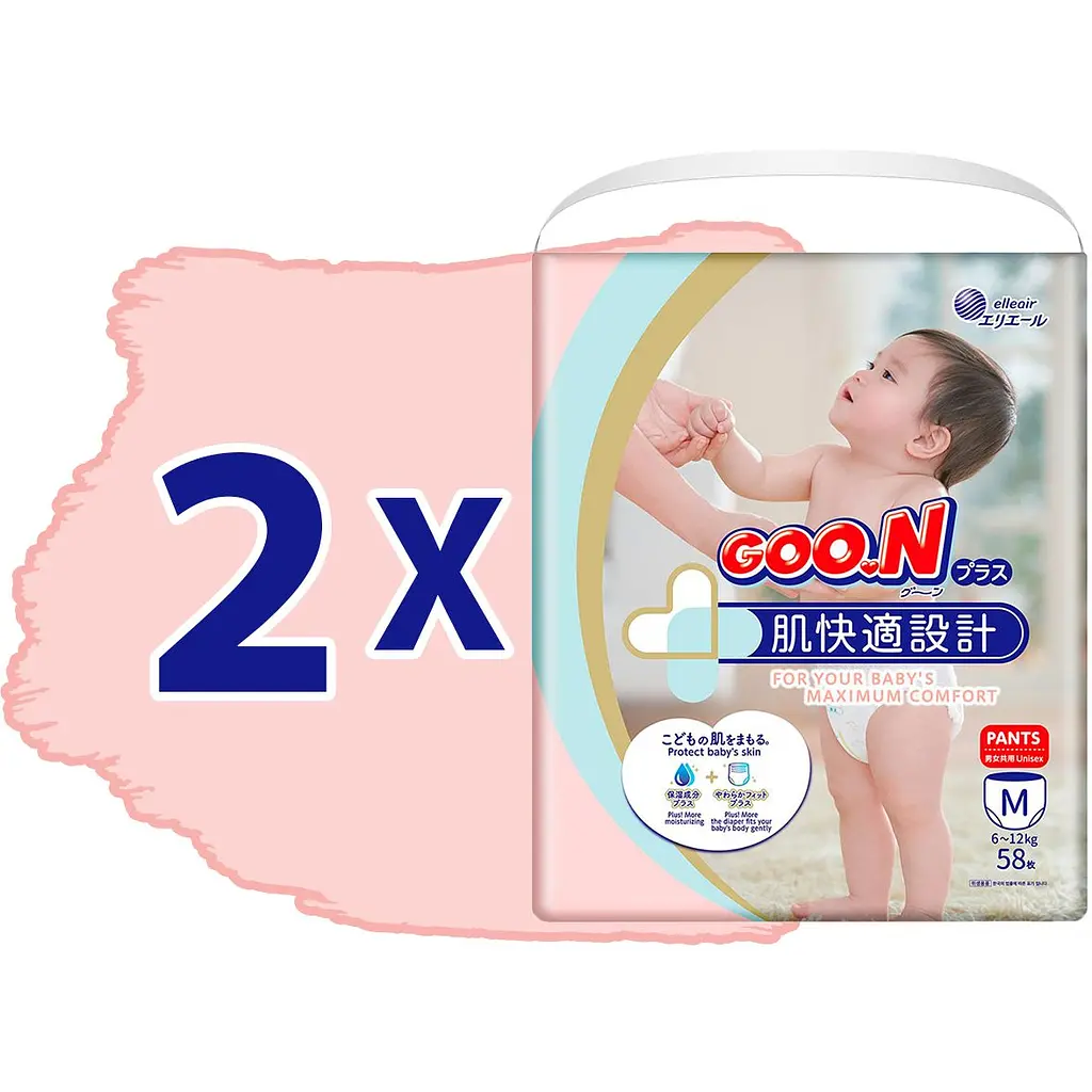 Трусики-подгузники GOO.N Plus M (6-12 кг) 116 шт. - фото 2