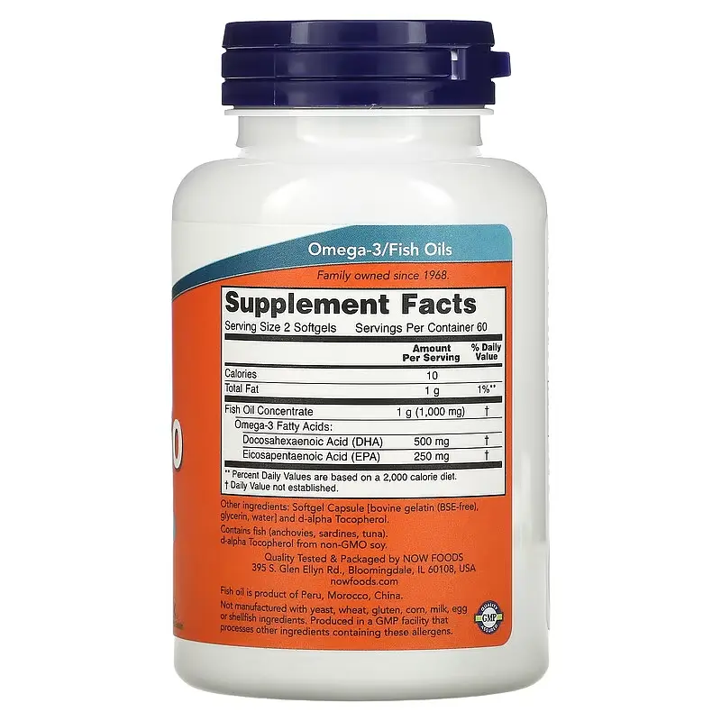 Риб'ячий Жир DHA 250 мг - 120 софтгель Now Foods - фото 2