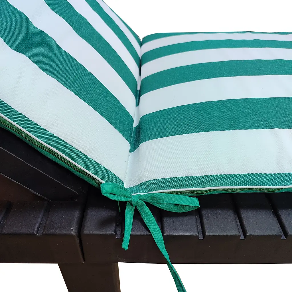 Матрас для шезлонга Ost-Fran Uni бело-зеленые полосы 1008, 188x58x5 см. - фото 2