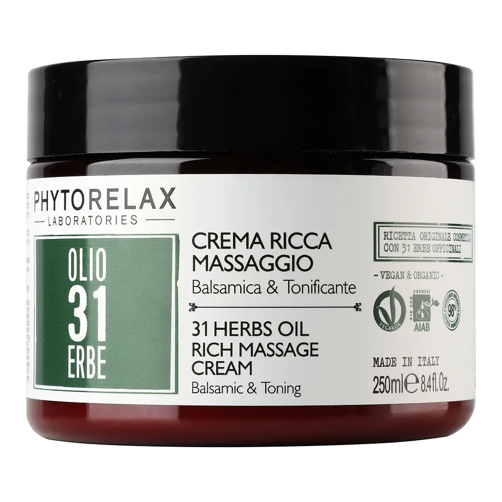 Массажный крем для тела Phytorelax Vegan&Organic 31 Herbs Oil, 250 мл (6027291) - фото 2