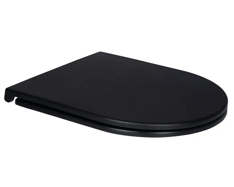 Сидіння для унітазу Qtap Robin Matt Black з мікроліфтом Slim Duroplast, Quick Release QT99HY2411MB