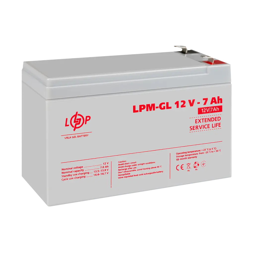 Аккумулятор гелевой LPM-GL 12V - 7 Ah - фото 4