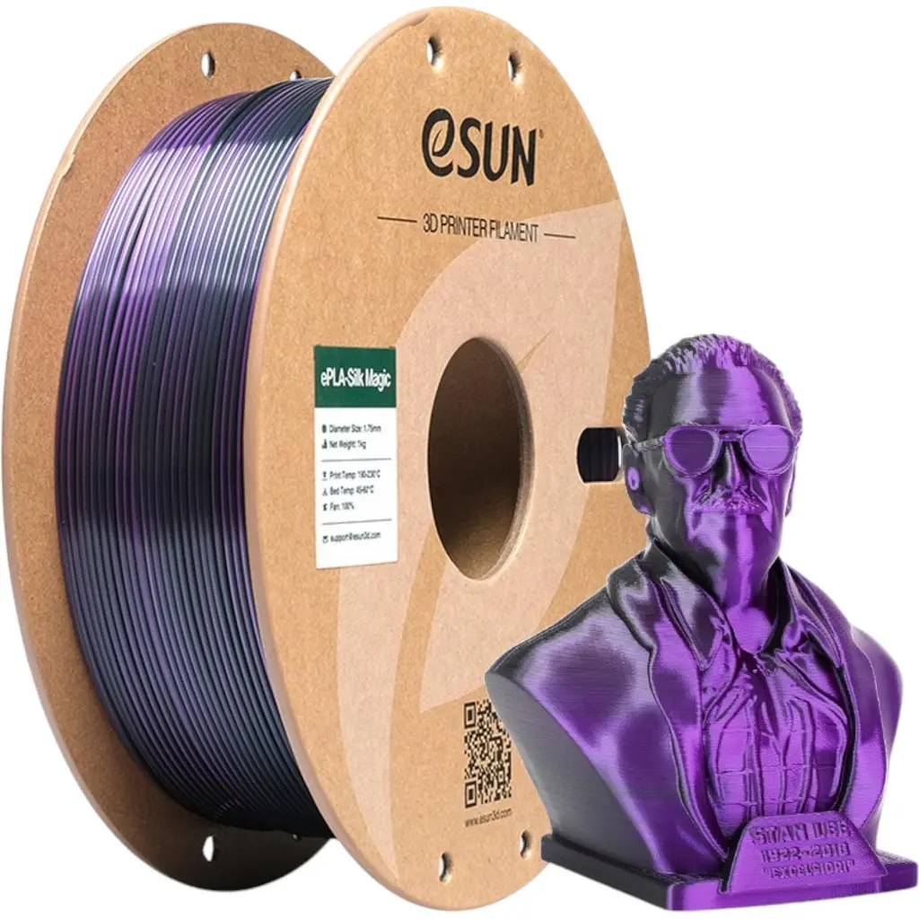 Пластик для 3D-принтера eSUN ePLA-Silk Magic 1 кг, 1.75 мм, Black Purple (EPLA-SILKMAGIC-P175BP1) - фото 5