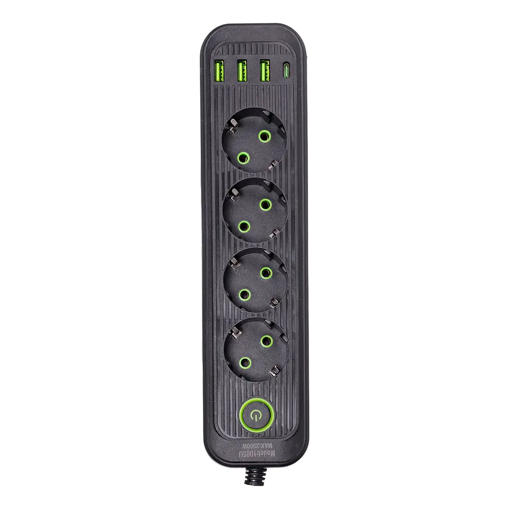 Мережевий фільтр-подовжувач EURO 4 розетки 3 USB 2,8 метра Yiwu HP-5-13MF - фото 19