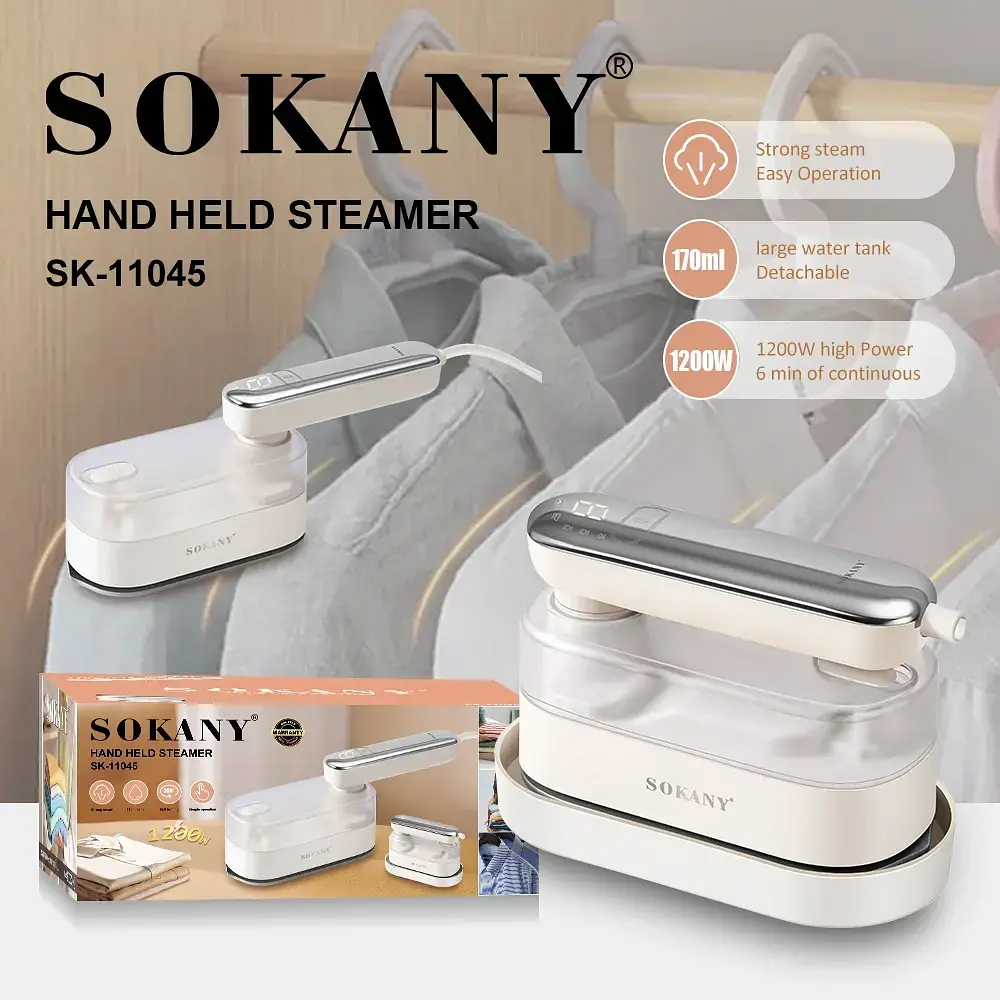 Електрична праска для одягу SOKANY SK-11045 з керамічною підошвою 1600 Вт, паровий удар - фото 2