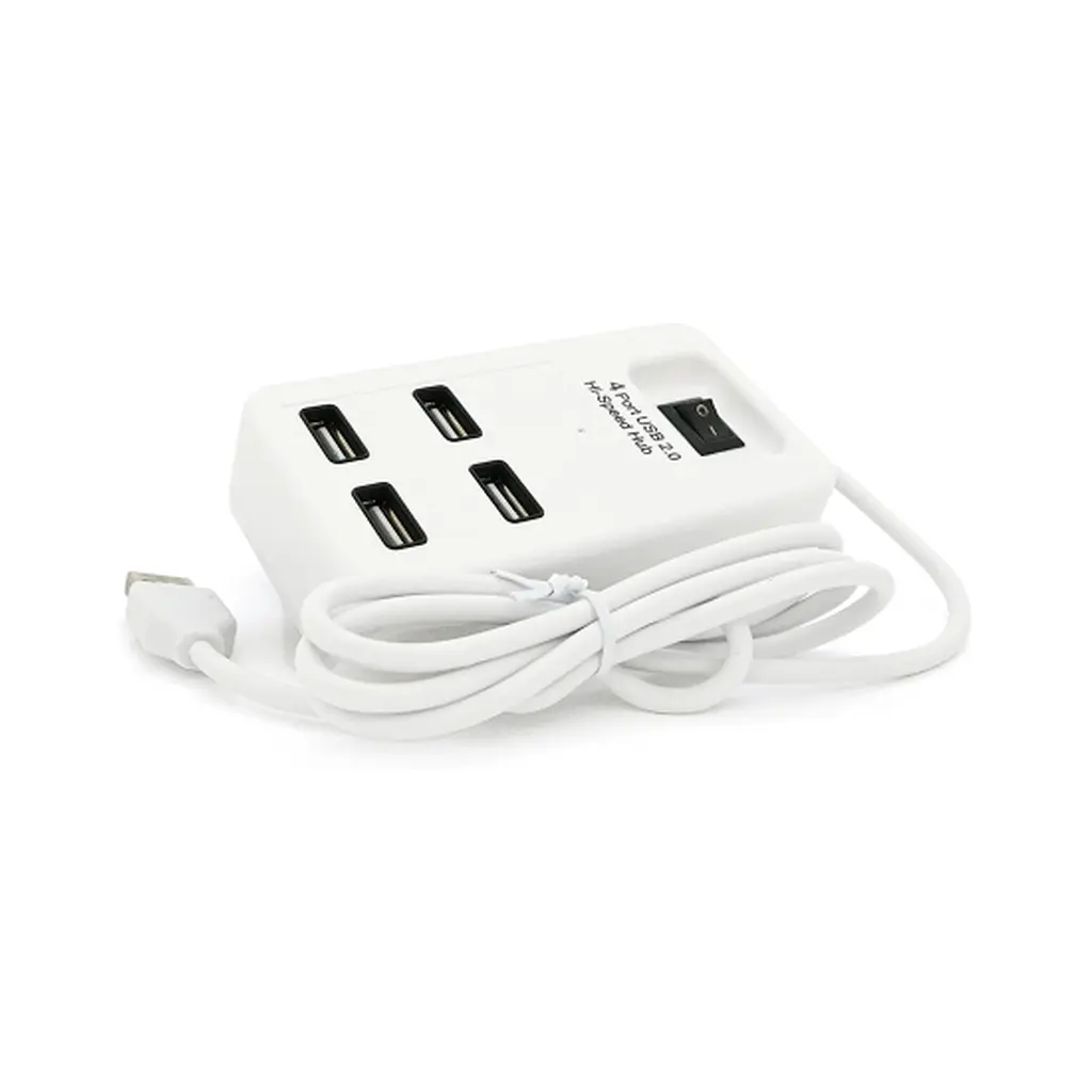 Концентратор Voltronic USB 2.0 to 4xUSB with power switch white (YT-HWS4-W) - фото 2