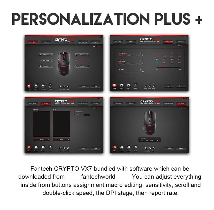 Игровая мышь Fantech VX-7 CRYPTO 60IPS, 15G, 800DPI Black - фото 7