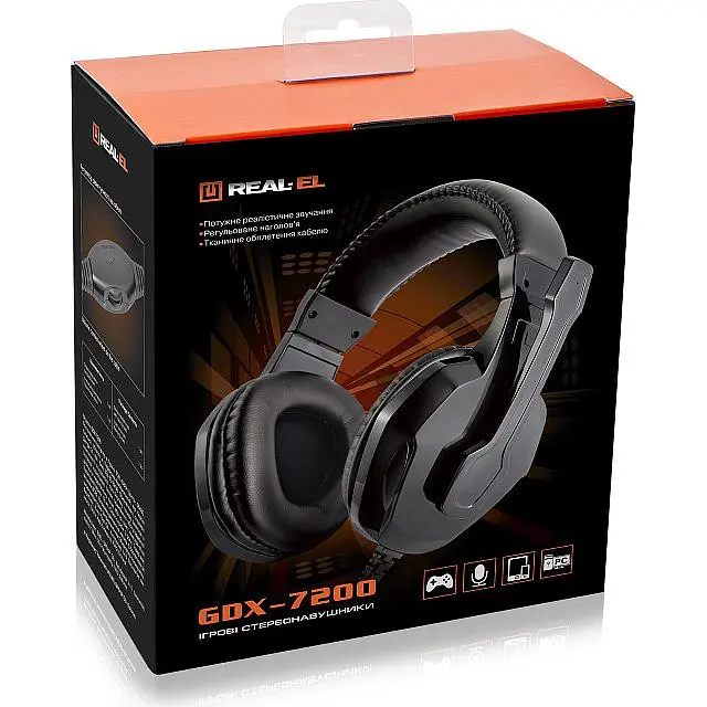Ігрові навушники REAL-EL GDX-7200 Black (EL124100018) [112550] - фото 8