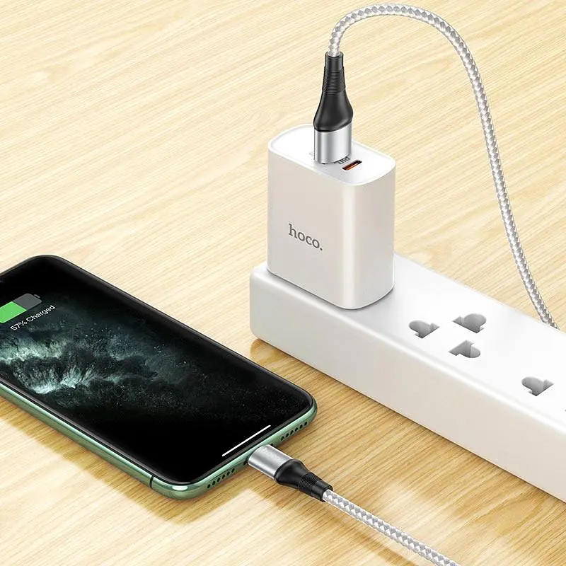 Кабель Hoco X50 Excellent charging data cable for Lightning Серый - фото 2