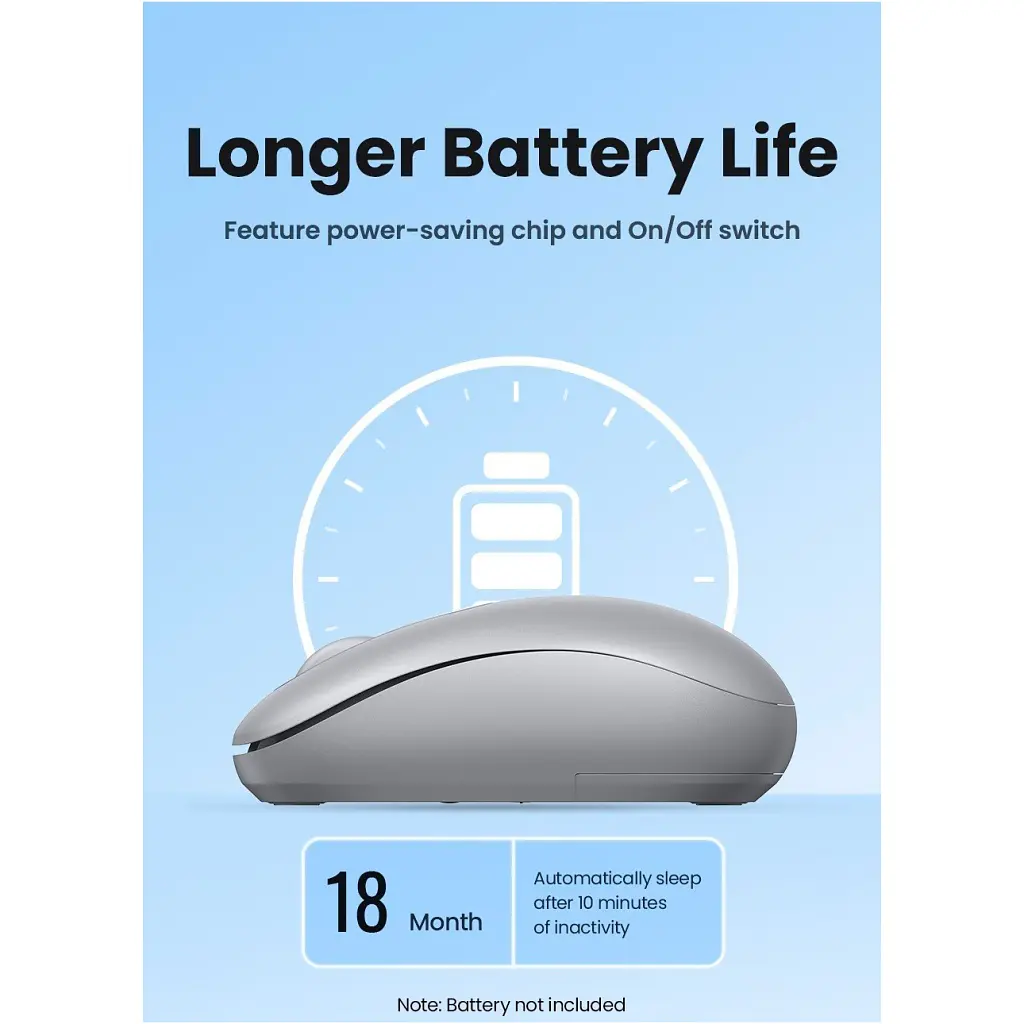 Мишка Ugreen MU105 Wireless Gray (90669) - фото 12