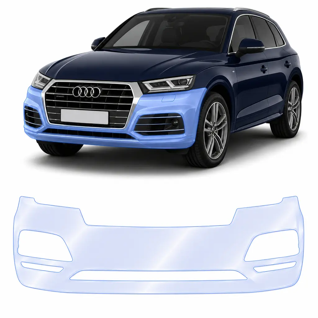 Антигравійна захисна бронеплівка за лекалами для Audi Q5 FY 2017-2020 - передній бампер