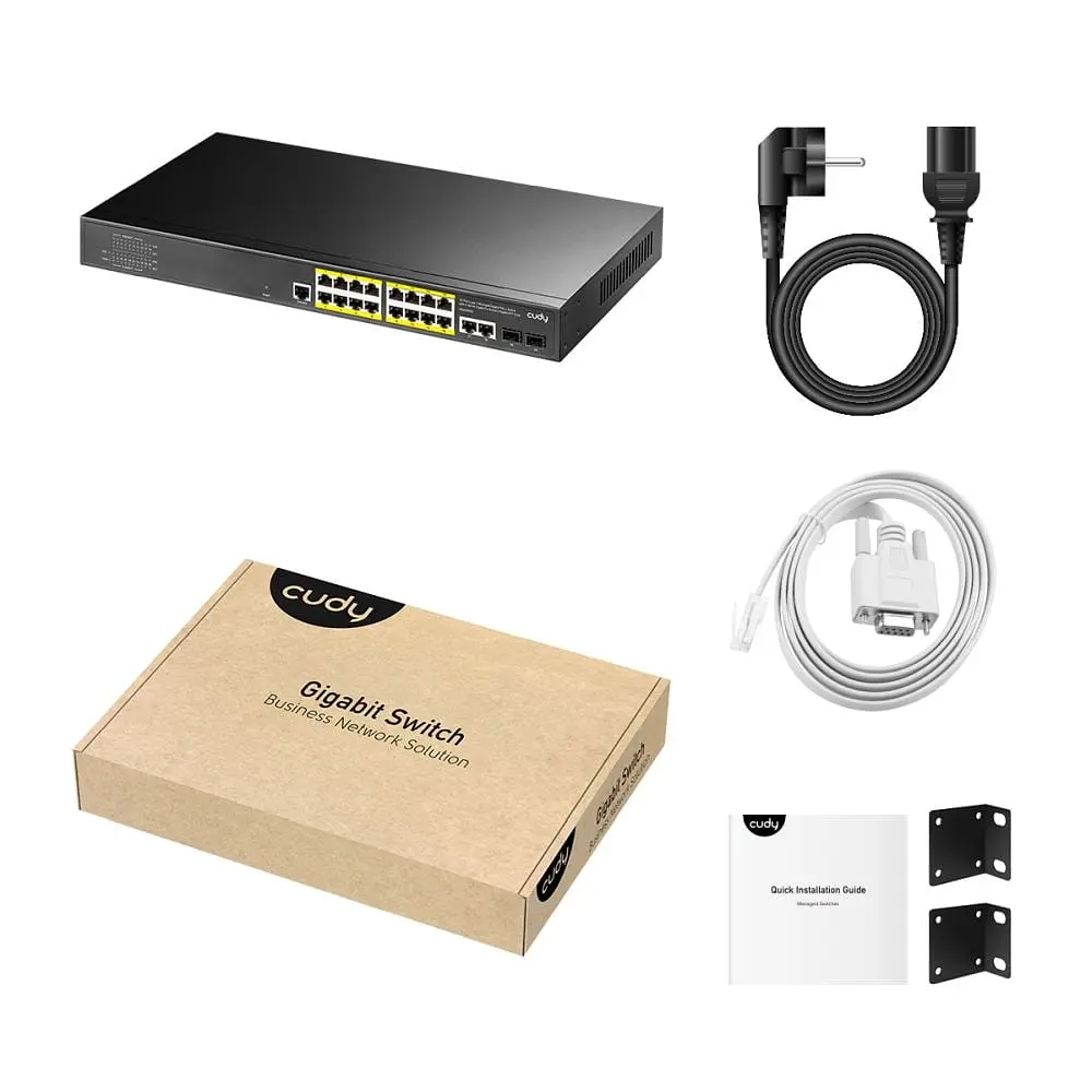PoE-комутатор 21-портовий керований L2 Cudy GS2018PS2-200W гігабітний з 16 портами PoE, 200W (73-00539) - фото 4