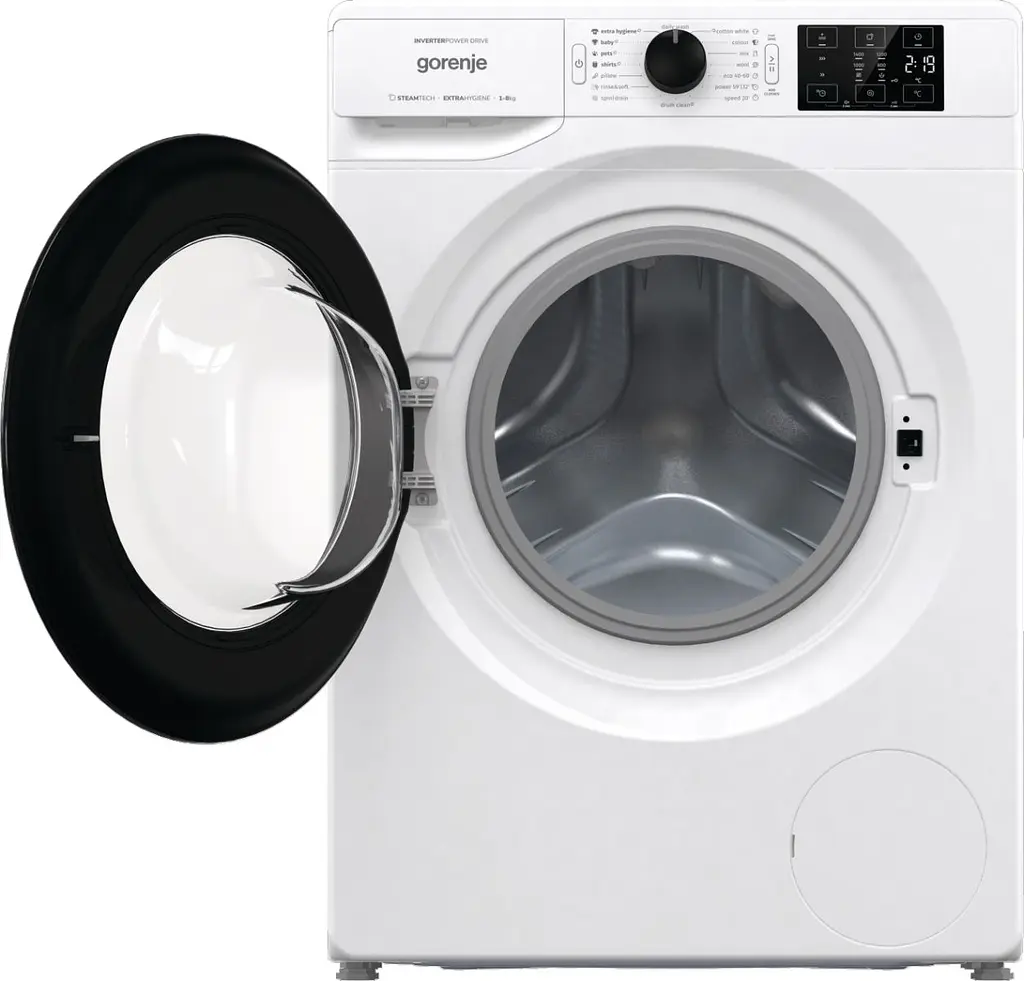 Пральна машина Gorenje фронтальна, 8кг, 1400, A+++, 55см, дисплей, пар, інвертор, білий (WNEI84BS) - фото 11