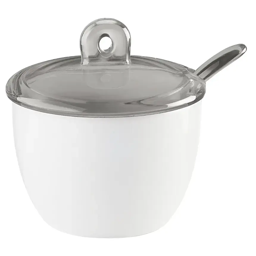 Цукорниця Guzzini (Гуззини) Gocce з ложкою, 12,2х11,7х9,5 см, білий з сірим (27770092)