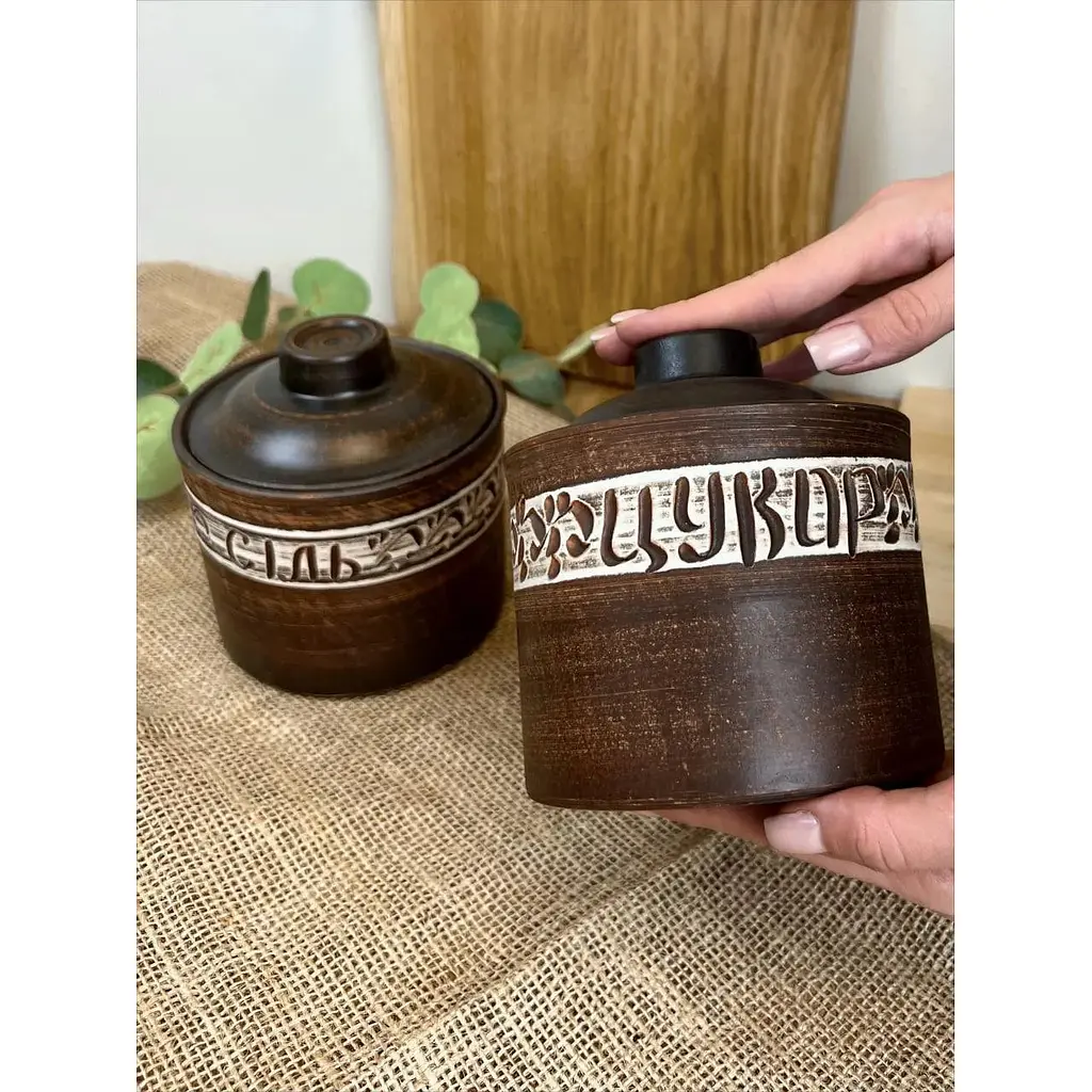 Набір банок для спецій 0.7 літра керамічний (глиняний)  - фото 7