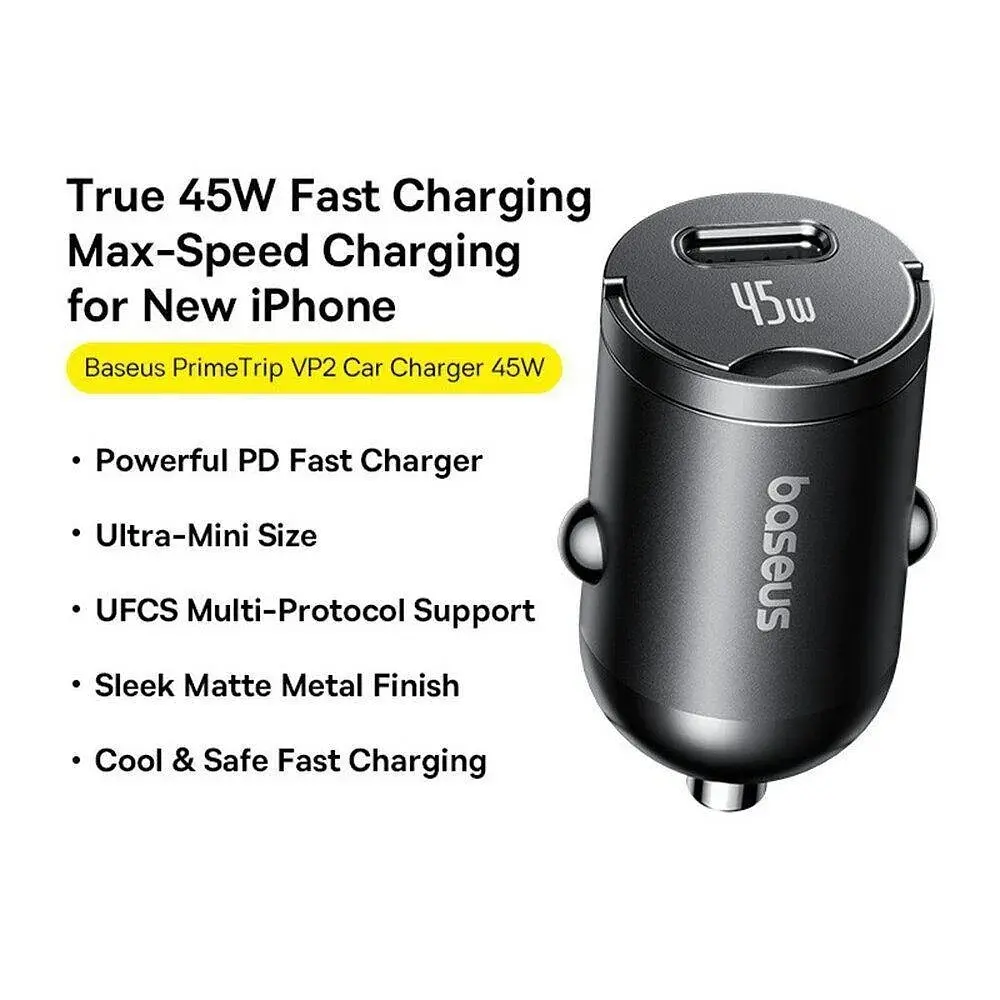 Автомобільний набір зарядний - адаптер + кабель C-C - Baseus PrimeTrip VP2 Car Charger 45W (C0206800) - фото 8
