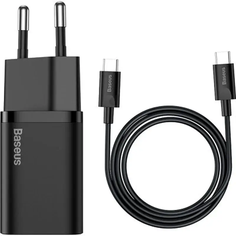 Зарядний пристрій Baseus 1xUSB 25W (USB-C) + Cable Type-C black (TZCCSUP-L01) - фото 7