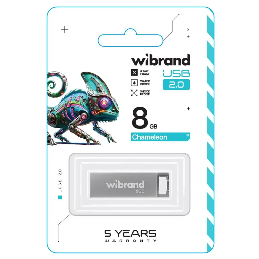 Флеш-накопичувач Wibrand Flash USB 2.0 Chameleon 8Gb Silver (WI2.0/CH8U6S) - фото 2
