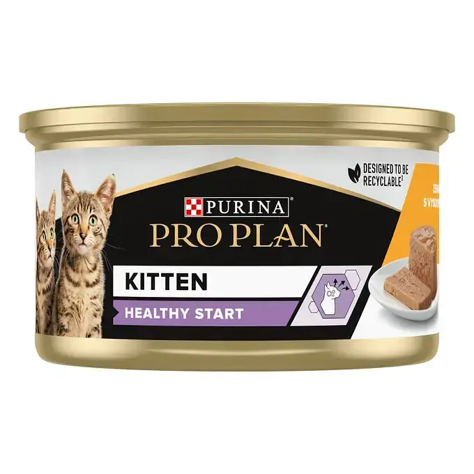 Вологий корм для кошенят Purina Pro Plan Kitten Healthy Start мус з куркою 85 г 12514066 - фото 2