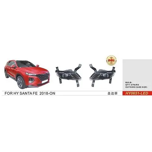 LED Протитуманні фари для Hyundai Santa Fe 2017-2021 DRL (HY-0651LED) - фото 2