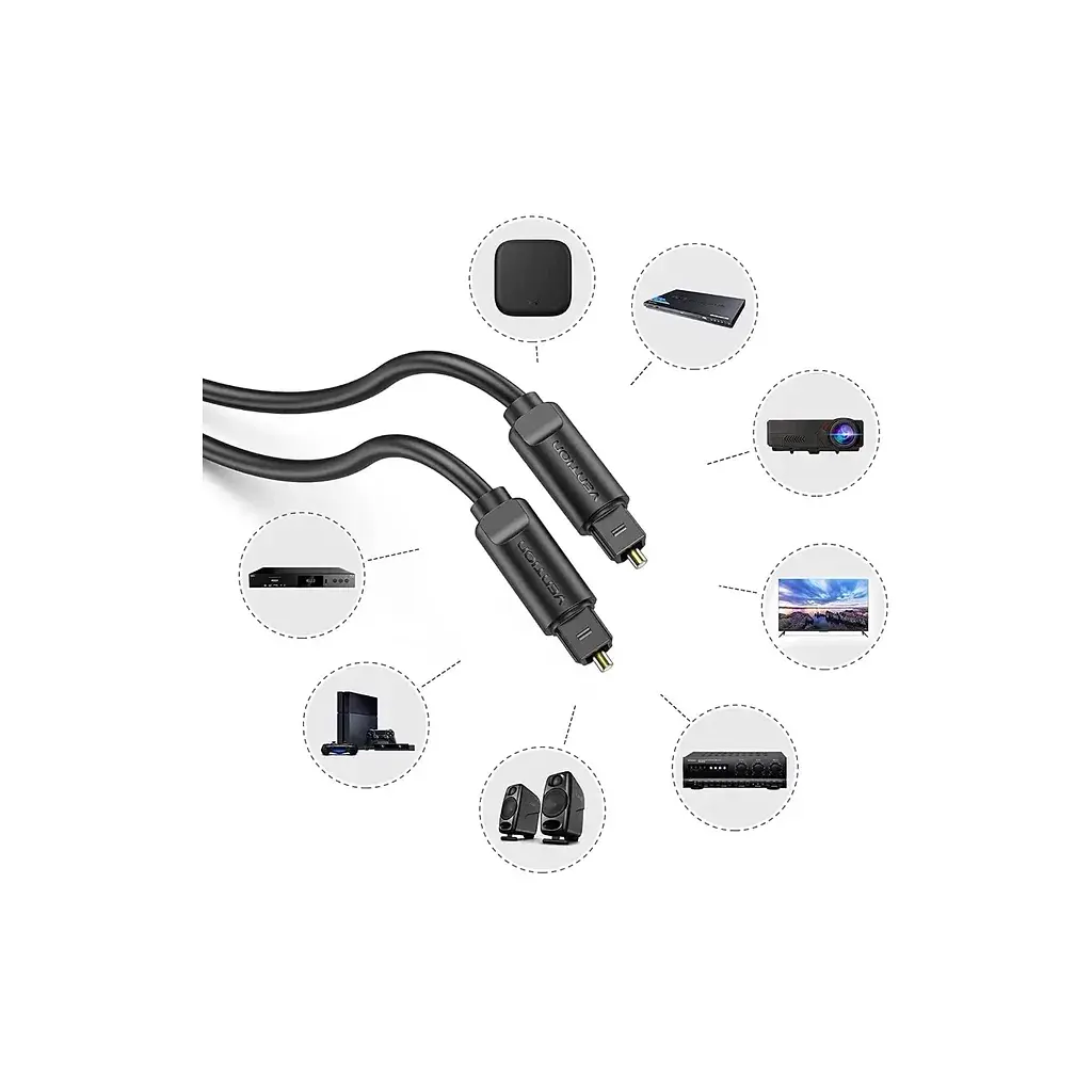 Кабель мультимедійний Optical Toslink 1.0m black Vention (BAEBF) - фото 3