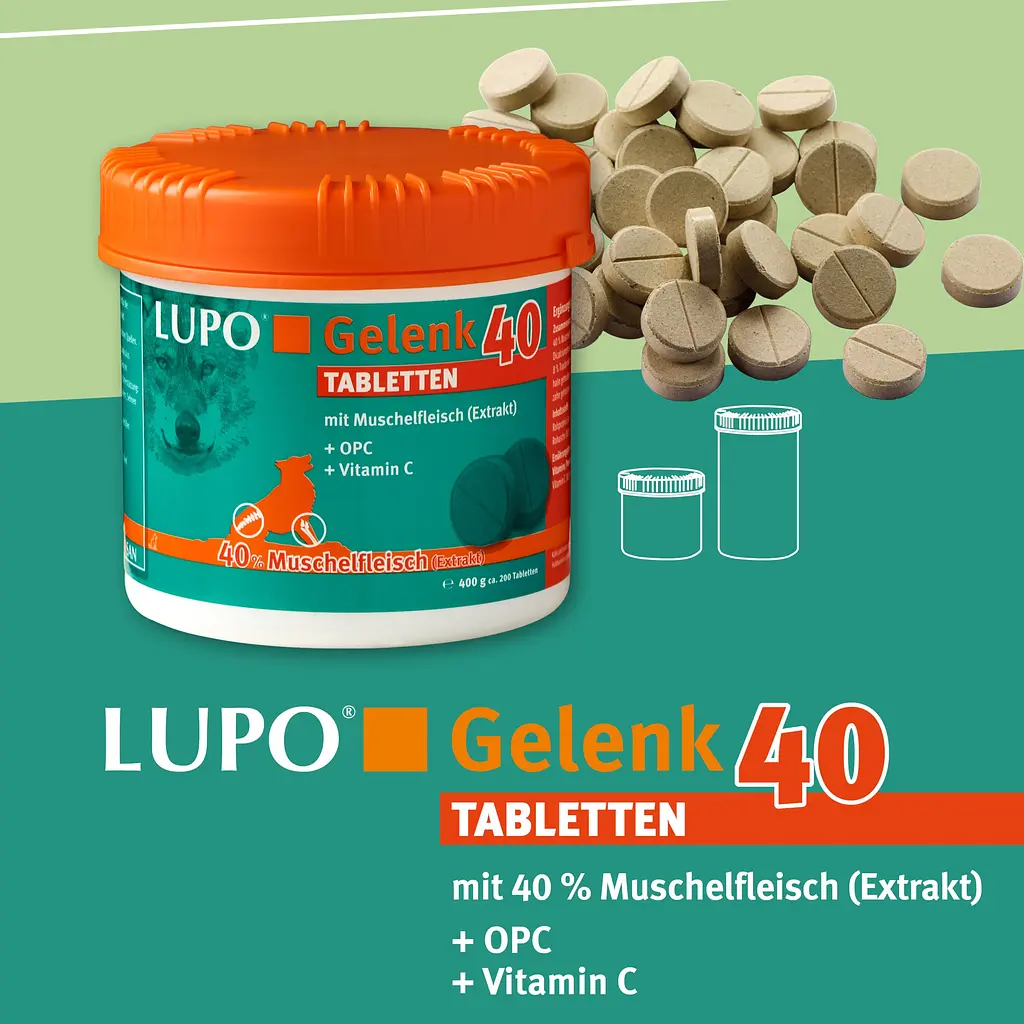 Добавка для зміцнення суглобів і кісток собак Luposan GelenkKraft 40 Tabletten 90 шт. - фото 5