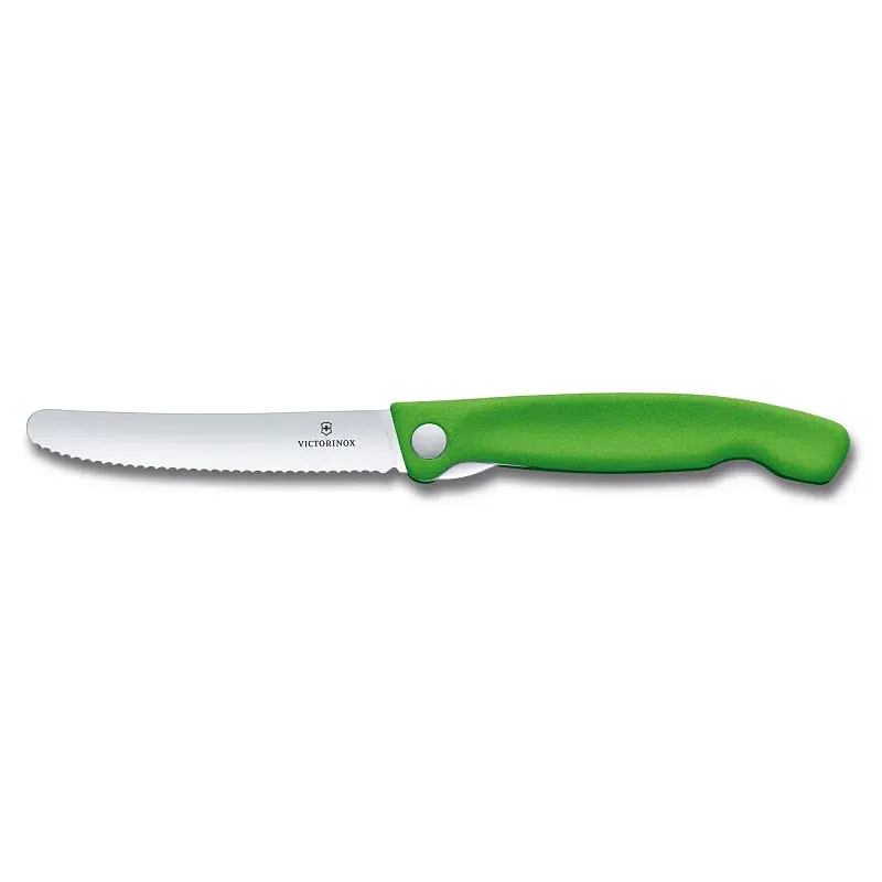 Кухонний ніж Victorinox SwissClassic Foldable Paring 11 см Serrated Green (6.7836.F4B) - фото 5