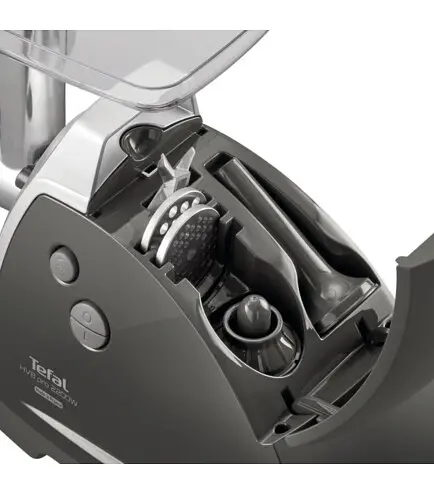 Tefal М'ясорубка HV8 Successor, 2200Вт, 4.5кг/хв, 3 решітки, насадка для ковбас, кеббе, 4 терки, пластик/метал, чорний - фото 4