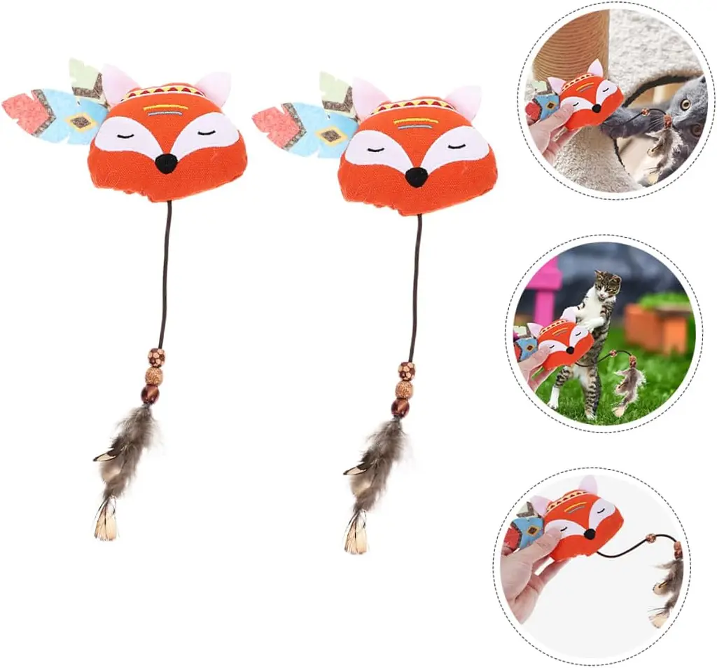 М'яка іграшка для котів EcoToys Лиса з котячою м'ятою 10x7.5 см - фото 7