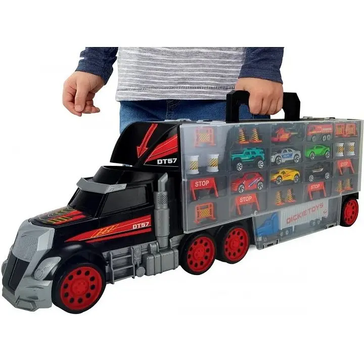 Ігровий набір Dickie Toys Трейлер перевізник авто вантажівка з ручкою 62 см (3749023) - фото 4
