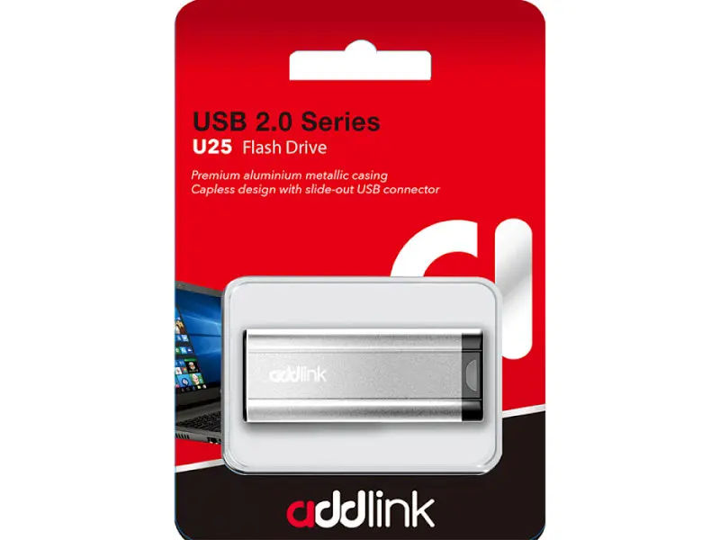 USB флеш накопичувач Addlink U25 32 GB USB 2.0 Silver (ad32GBU25S2) - фото 3