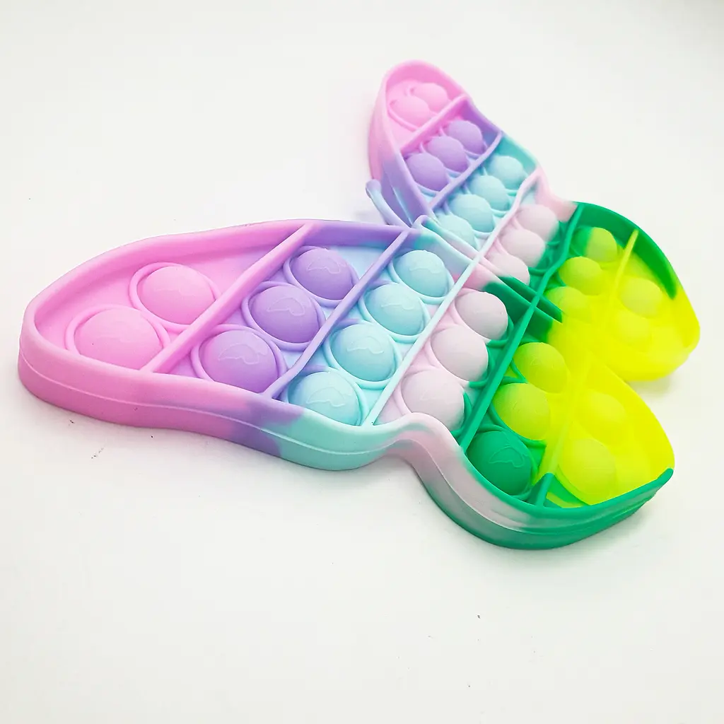 Сенсорна іграшка антистрес силіконова нескінченна пухирець поп іт UKC Pop It Fidget метелик різнокольоровий - фото 2