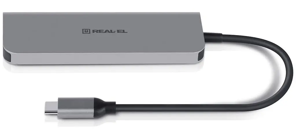 USB-Хаб Real-EL CQ-700 Space Grey UAH (EL123110002) - фото 4
