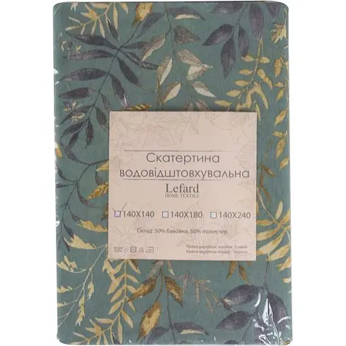 Скатертина водовідштовхувальна Lefard Home Textile Maracaibo 140х140 см зелена (715-370) - фото 4