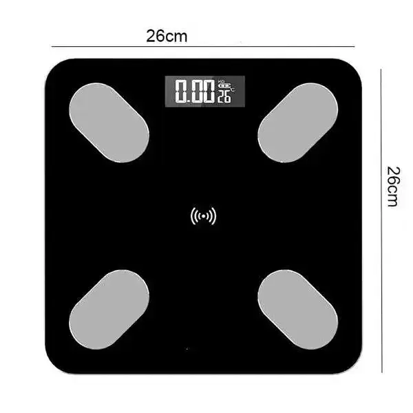 Підлогова електронна Bluetooth смарт ваги до 180кг з додатком на телефон 26x26см розумні скляні фітнес ваги Domotec ACS 2017A - фото 5